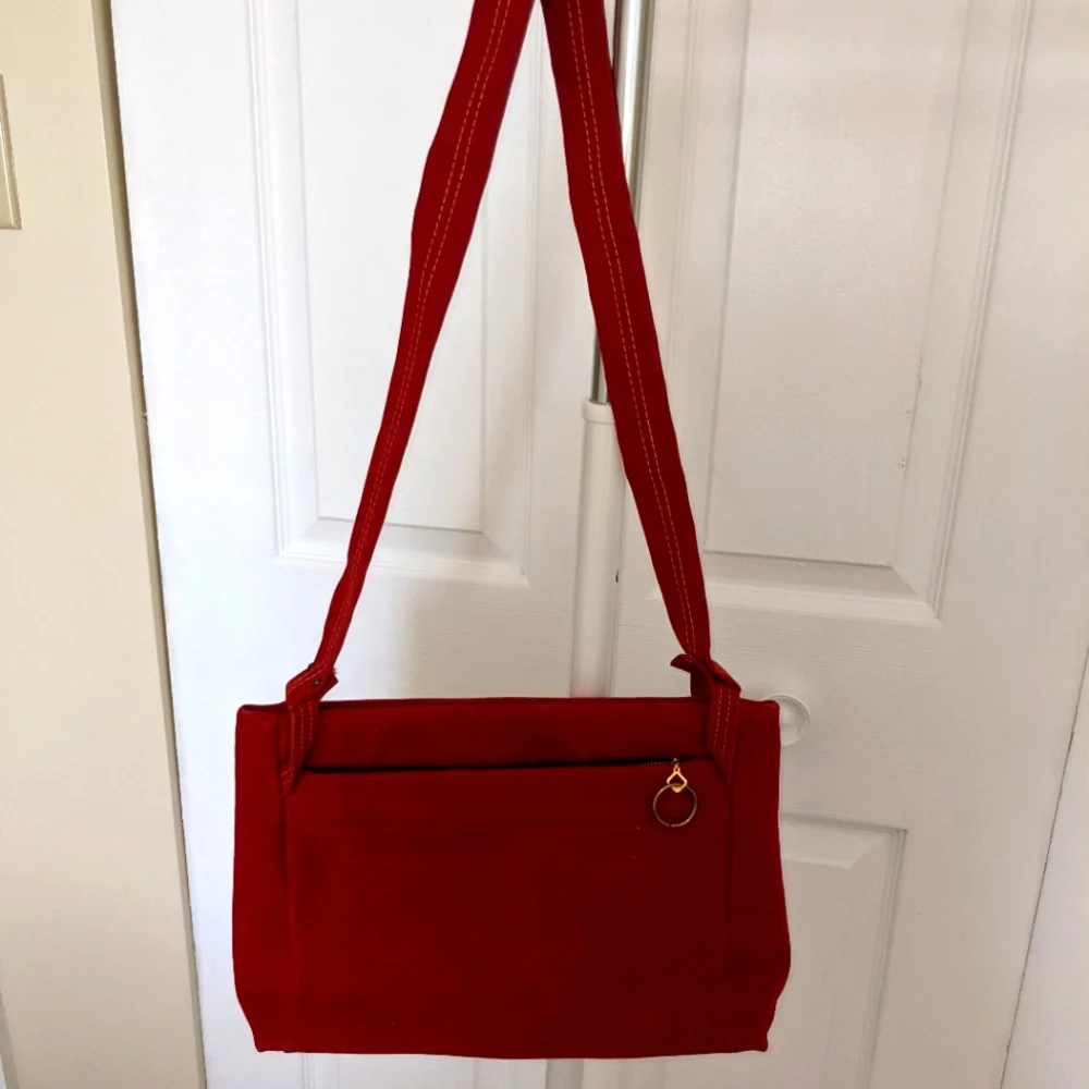 VTG Serval Red Suede Bag